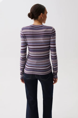 Pistola Madison Sweater in Purple Lovina Stripe