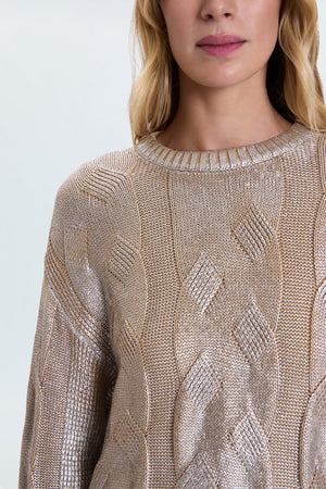 Pistola Everly Cable Gold Gilded Castle Metallic Sweater