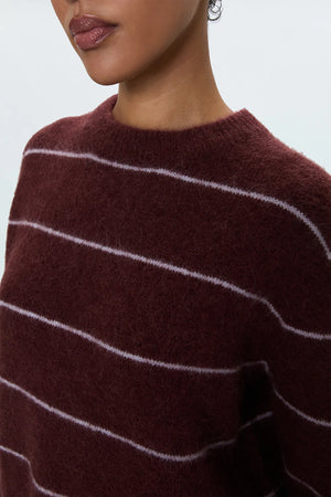 Pistola Ivy Crewneck Burgundy Terra Stripe Pullover