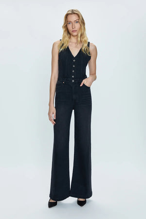 Pistola Aria Black Denim Jumpsuit