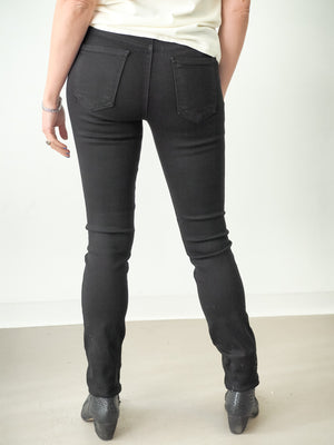Just Black Denim Longer Length Slim Straight Black Jeans
