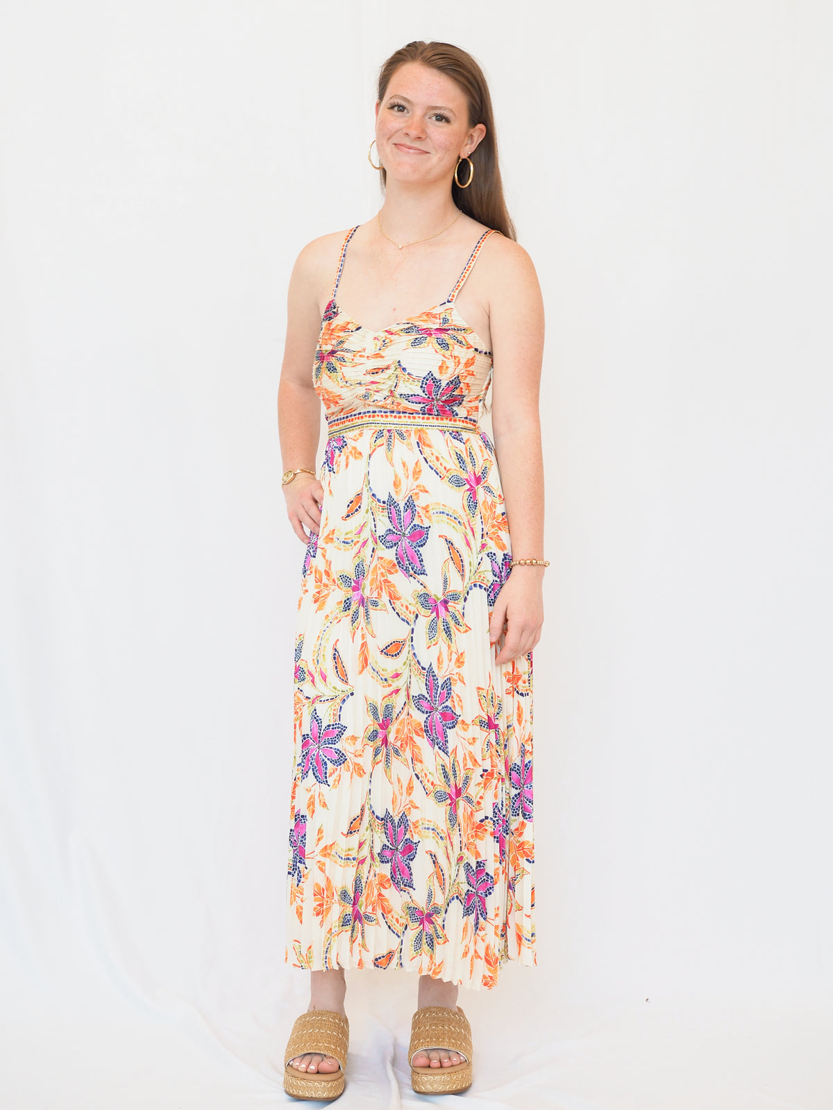 Dany Dayna Dress in Stitched Flower