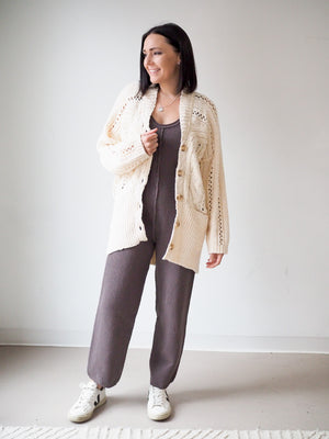 Free People CABLE CARDI in IVORY