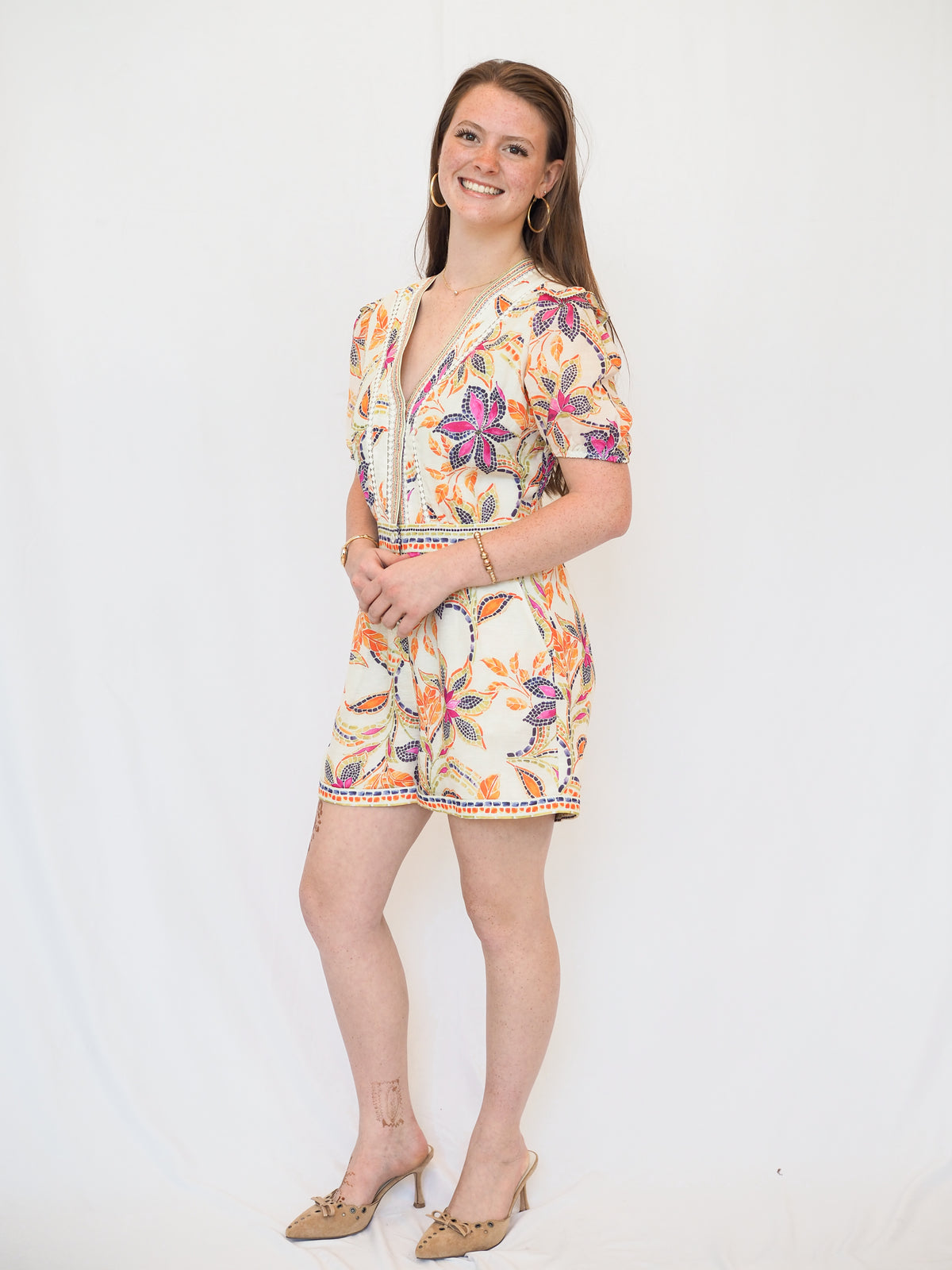 Dany Romper in Stitched Flower