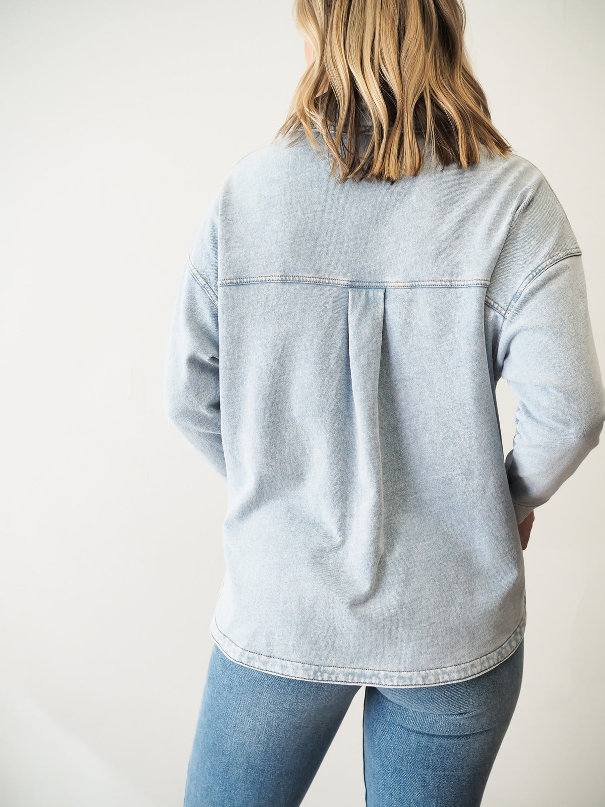 Z Supply ALL DAY KNIT DENIM Washed Indigo  JACKET