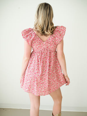 Pink Floral Bow Dress