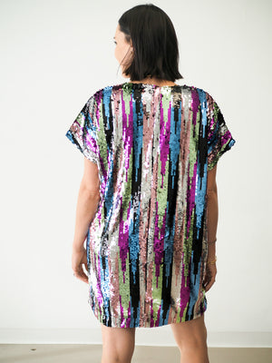 Up All Night Colorful Sequin Dress