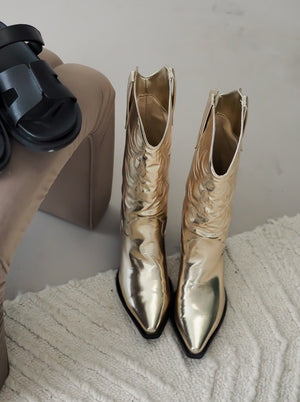 Danaro Gold Metallic Cowboy Boot