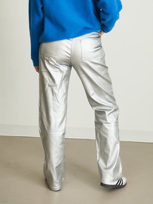 Center of it All Silver METALLIC PANTS