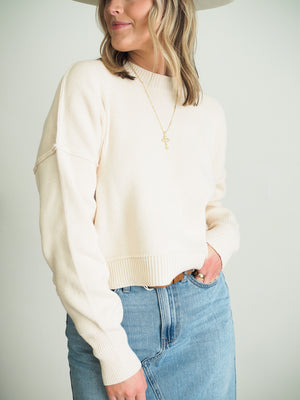 The Leda Cropped Pullover Sweater - 3 colors