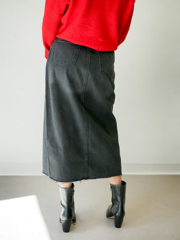 Buy Roman Black A Line Knee Length Denim Skirt from the Next UK online shop