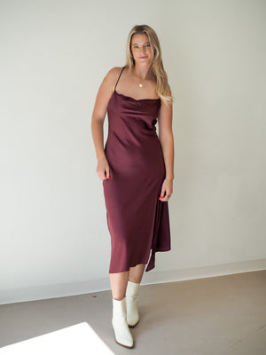 Astr the Label Gaia Dress Deep Wine