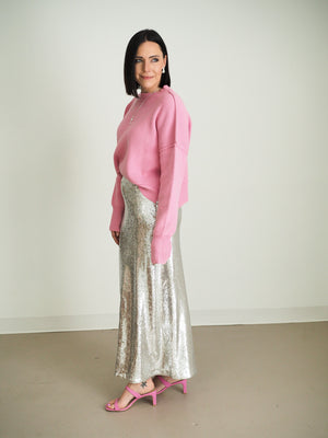 Be The One Sequin Silver Skirt