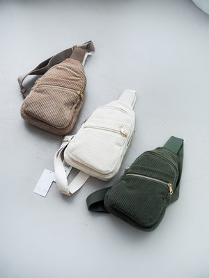 Zephyr Corduroy Sling Backpack Crossbody Handbag
