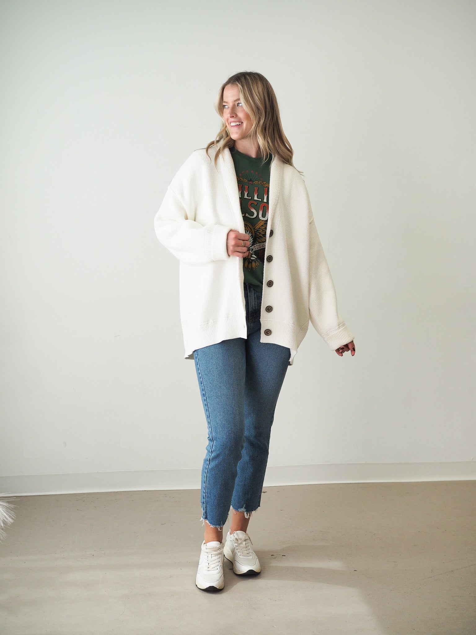 Free People CHAMOMILE CARDI in IVORY