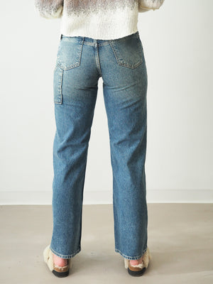 Free People TINSLEY BAGGY HIGH RISE in HAZEY BLUE