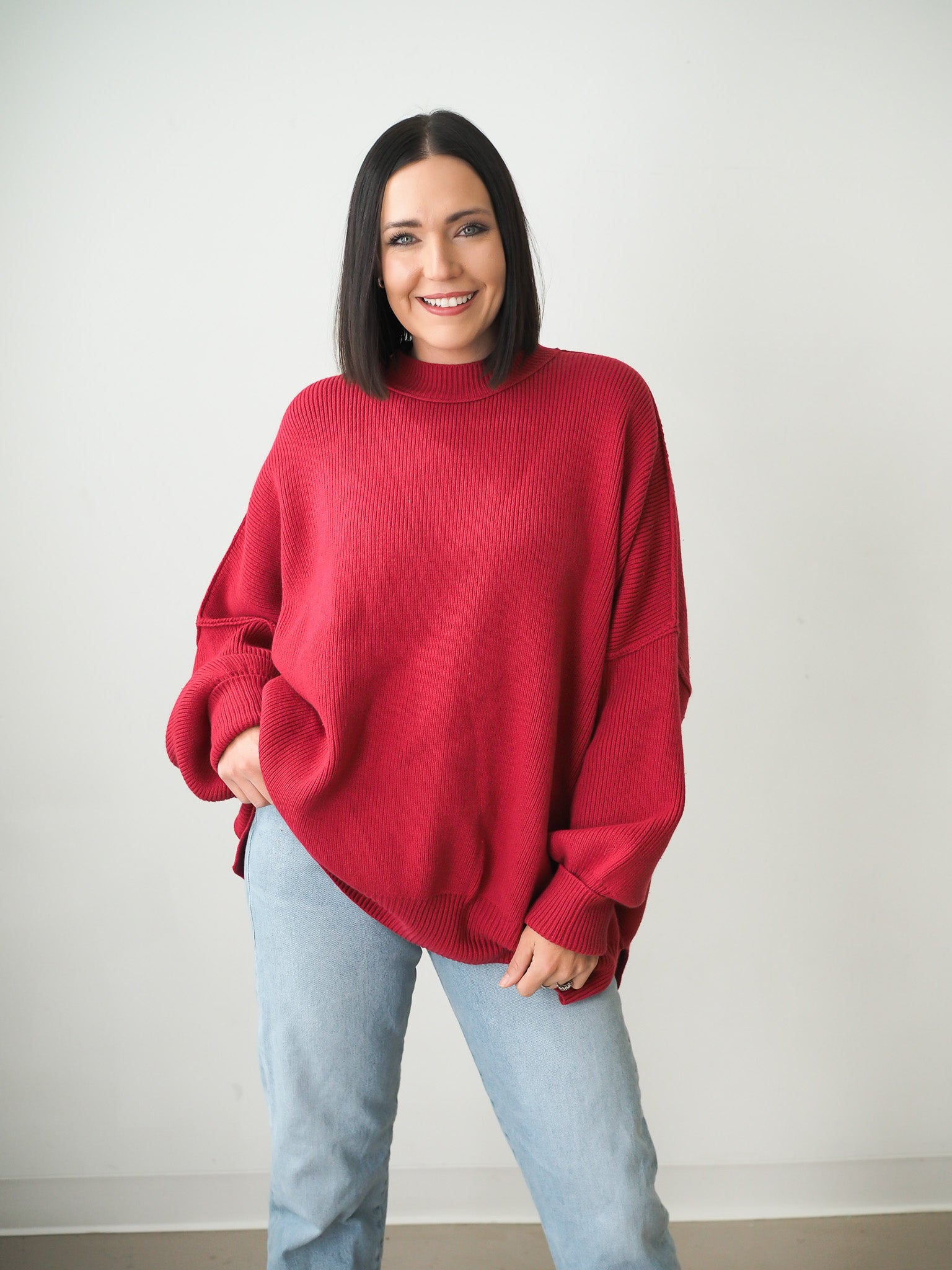 FREE PEOPLE EASY STREET TUNIC in CHERRY