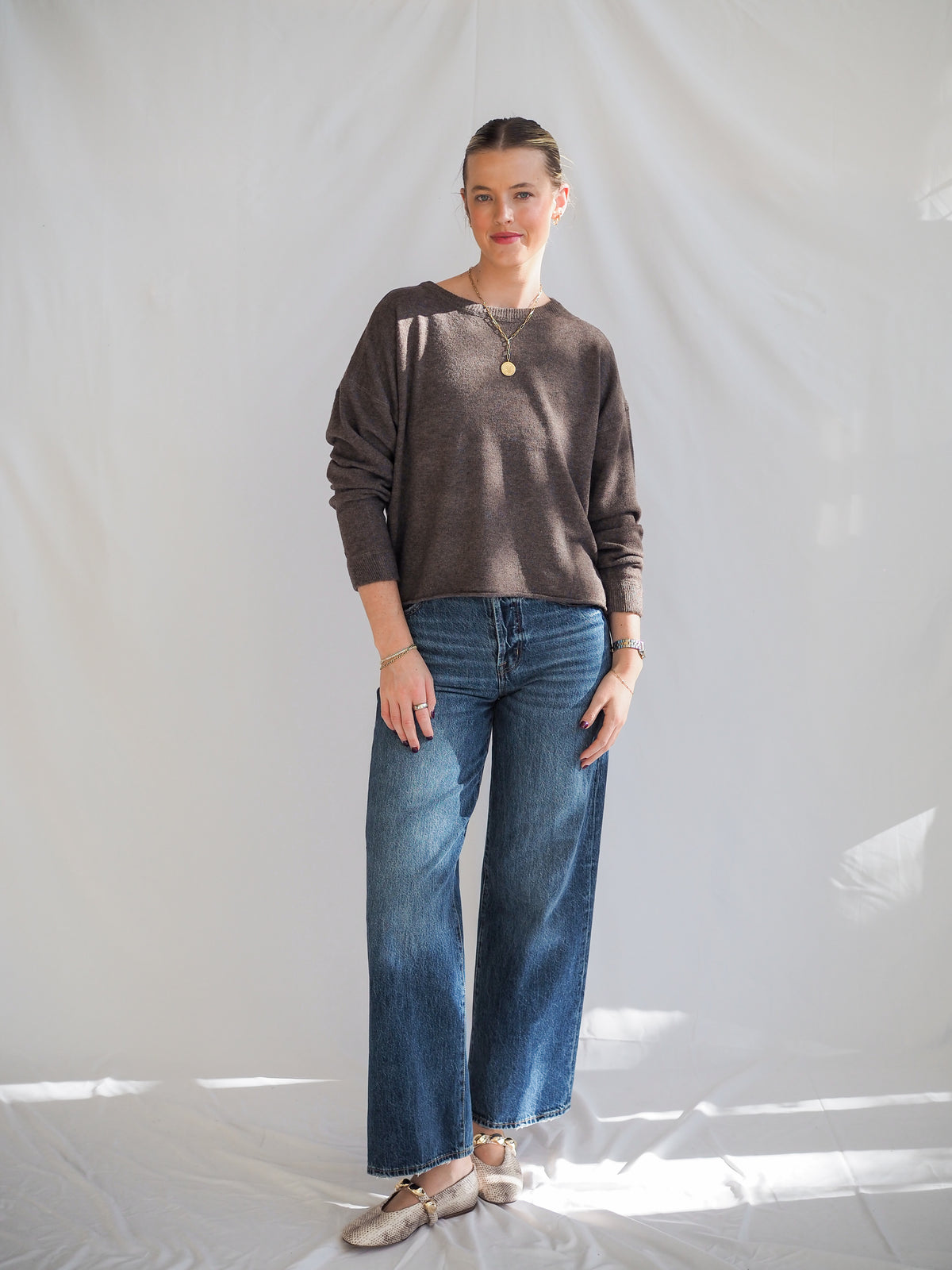 Corte Sweater Top in Mocha