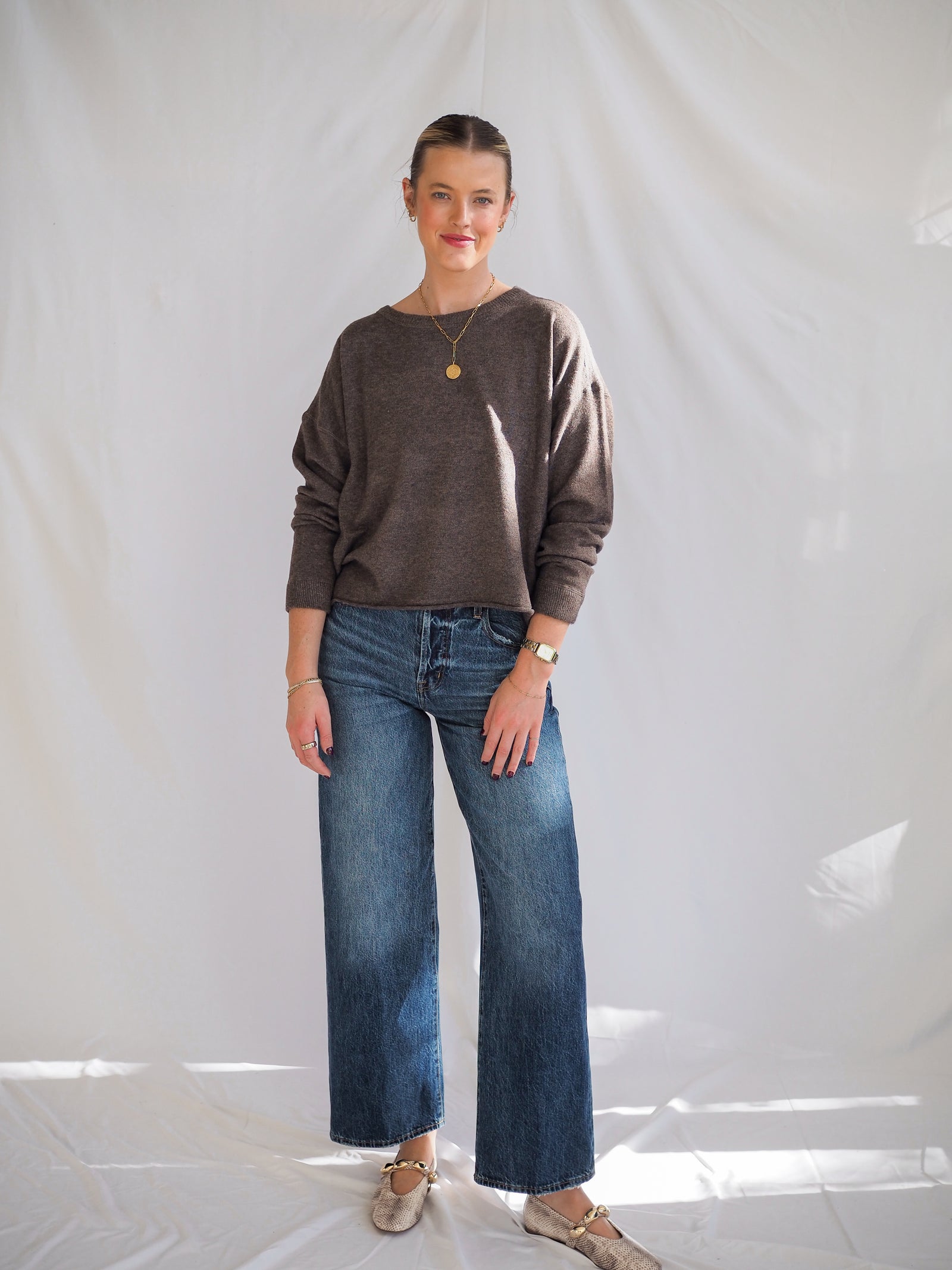 Corte Sweater Top in Mocha