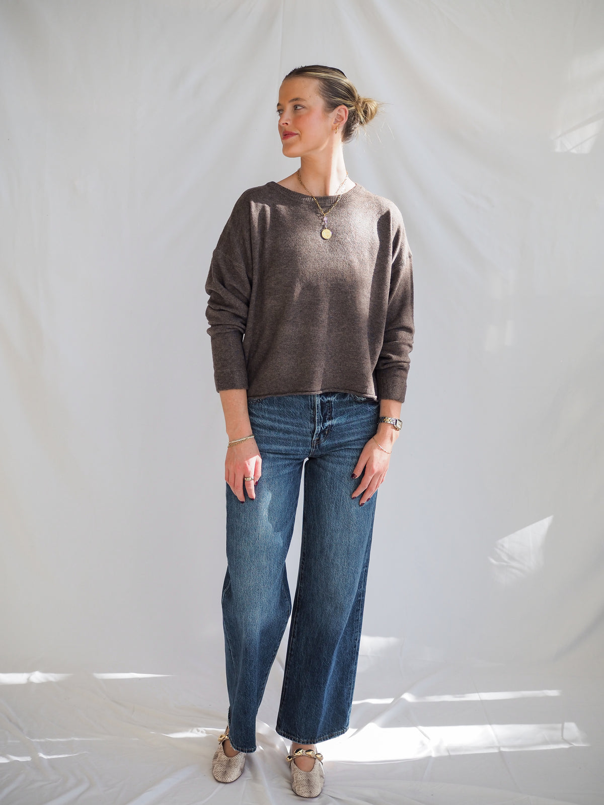 Corte Sweater Top in Mocha