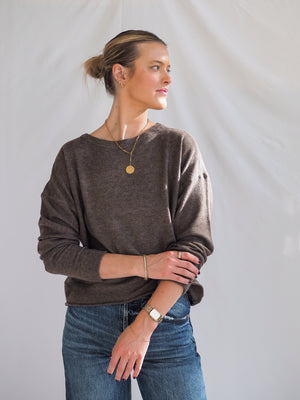Corte Sweater Top in Mocha
