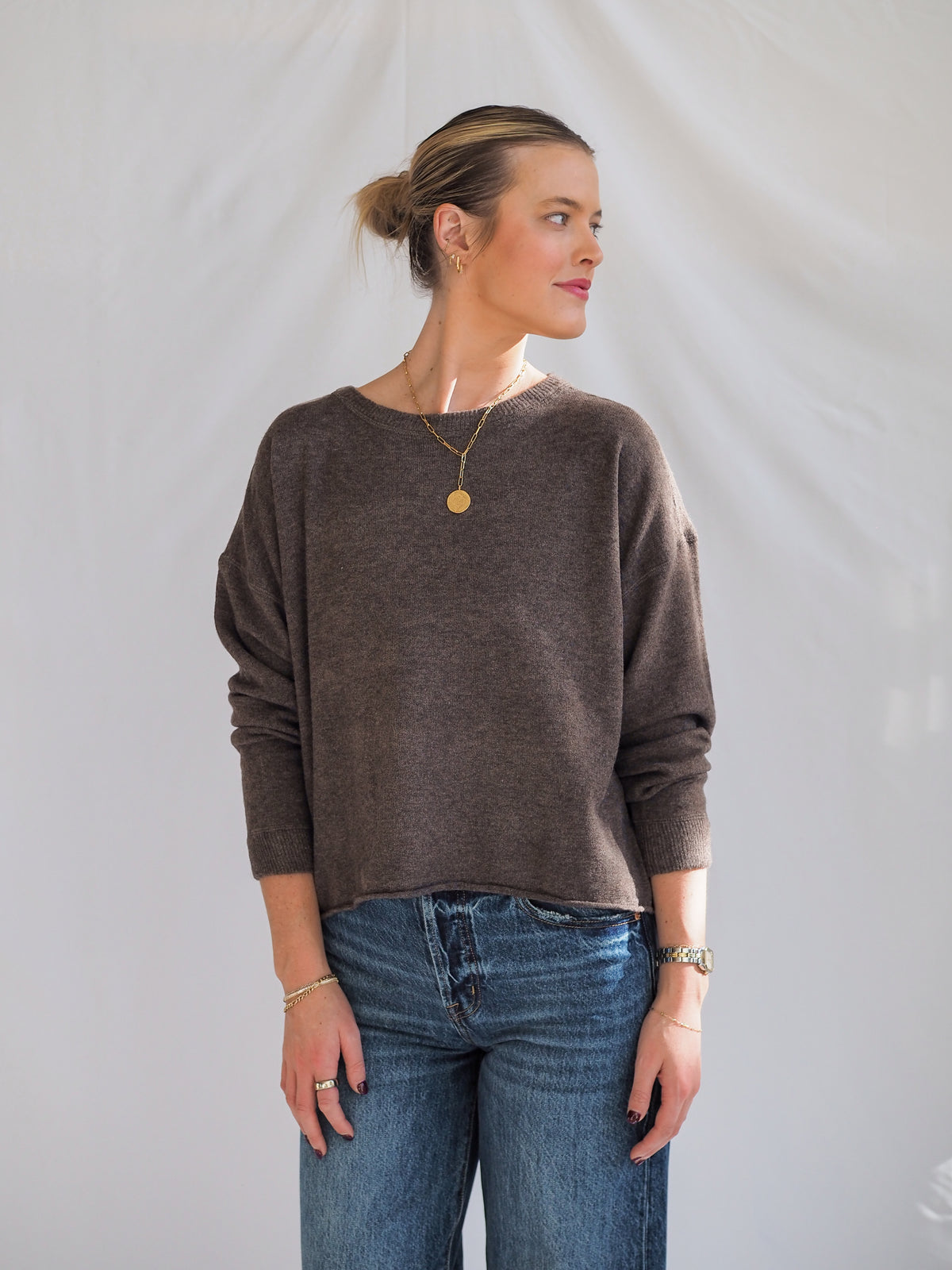 Corte Sweater Top in Mocha