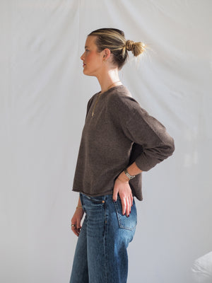 Corte Sweater Top in Mocha