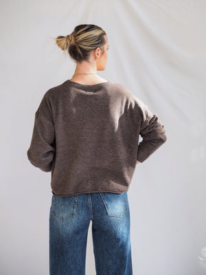 Corte Sweater Top in Mocha