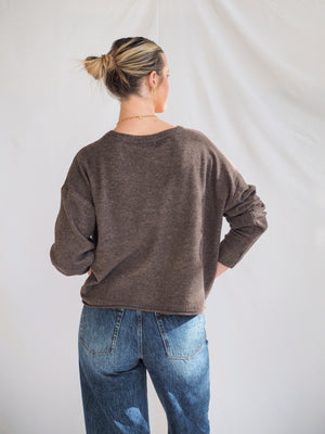 Corte Sweater Top in Mocha