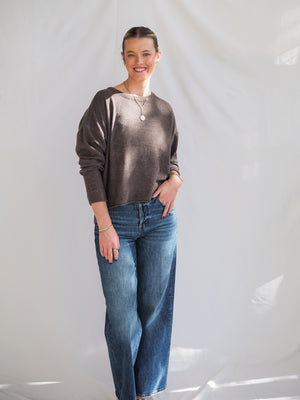 Corte Sweater Top in Mocha