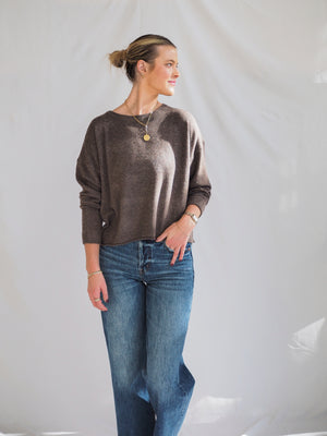Corte Sweater Top in Mocha