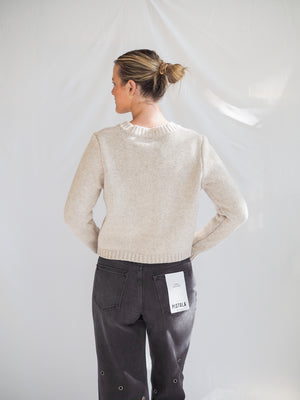 Michel Light Heather Grey Cardgan Sweater Top