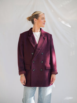 Pistola Emory Pea Coat in Claret