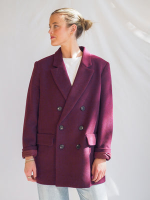 Pistola Emory Pea Coat in Claret