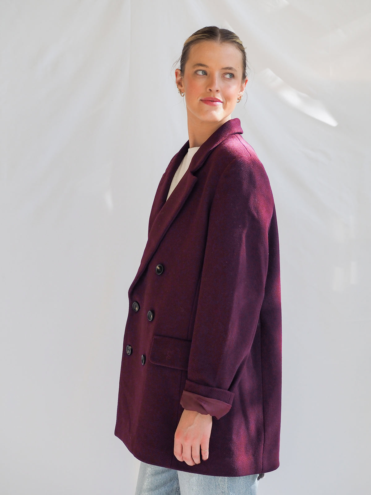 Pistola Emory Pea Coat in Claret