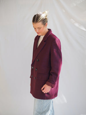 Pistola Emory Pea Coat in Claret