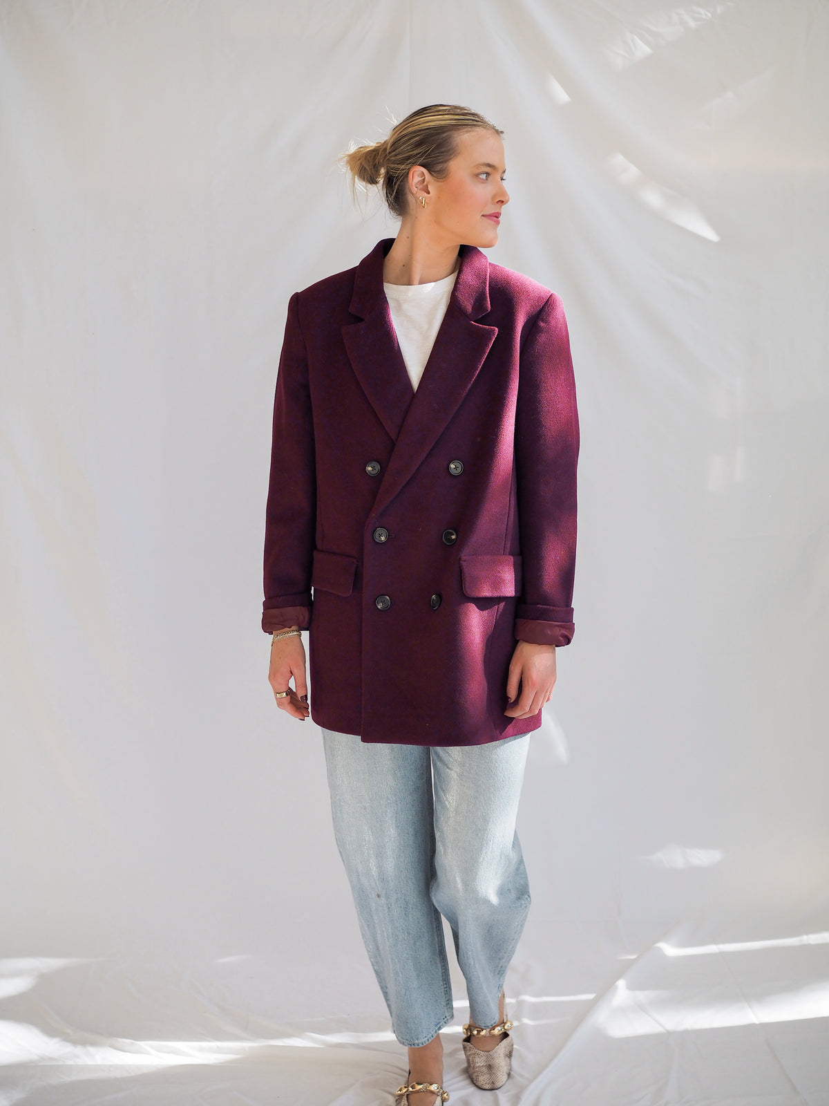Pistola Emory Pea Coat in Claret