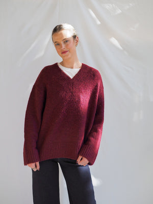 Pistola Talia V-Neck Sweater in Claret