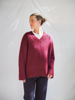 Pistola Talia V-Neck Sweater in Claret