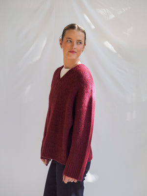 Pistola Talia V-Neck Sweater in Claret