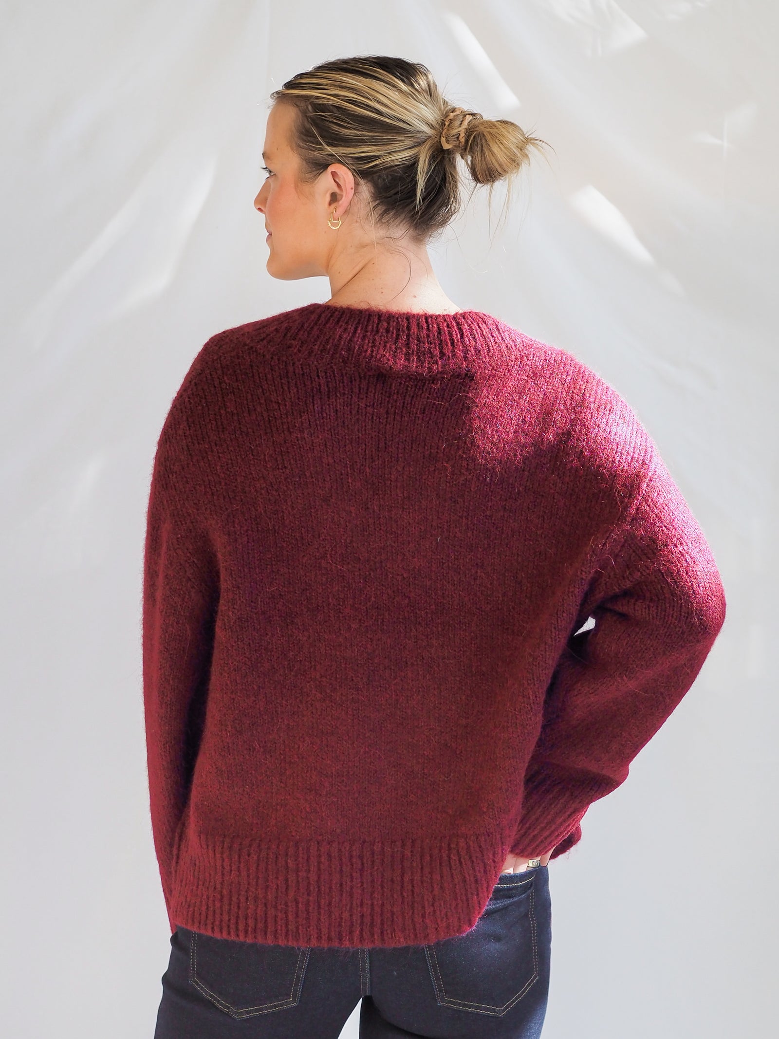 Pistola Talia V-Neck Sweater in Claret