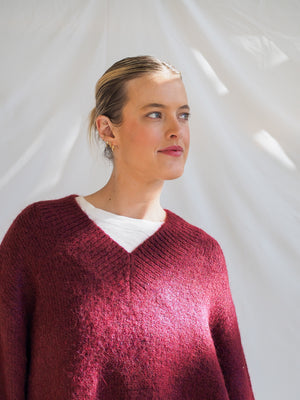 Pistola Talia V-Neck Sweater in Claret