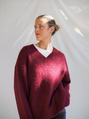 Pistola Talia V-Neck Sweater in Claret