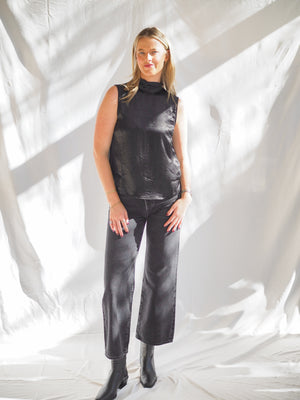 Bella Dahl Scarf Neck Blouse in Black