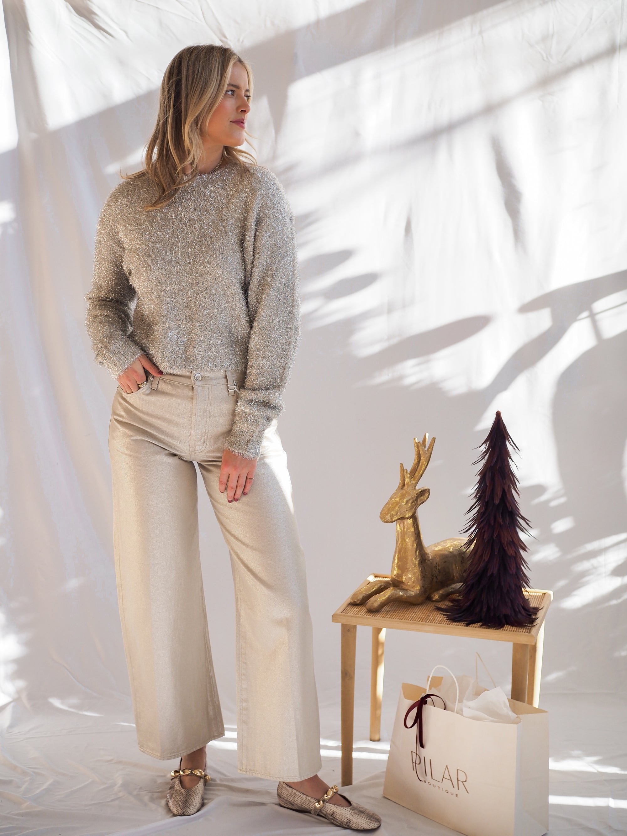 Z Supply Tinseltown Silver Sweater