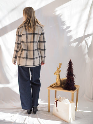 Plaid Double-Breasted Coatigan