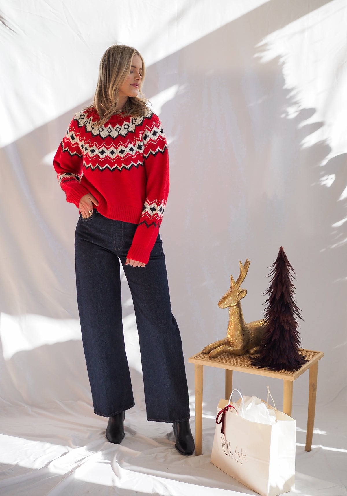 Z Supply Adornment Festive Sweater in Red