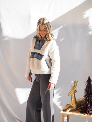 Vail Pullover Denim Sherpa Jacket