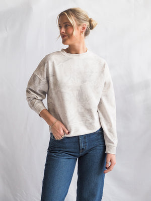 Martina Camo Gray Crewneck Sweatshirt