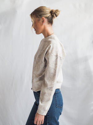 Martina Camo Gray Crewneck Sweatshirt